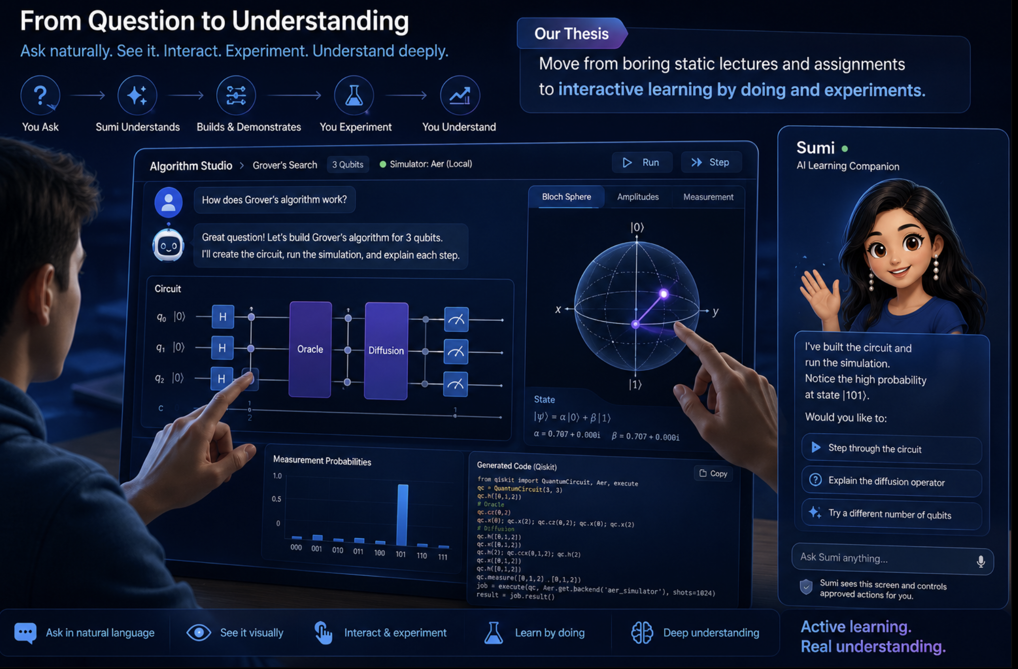 Interactive learning by doing and experimenting